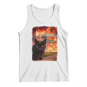 Funny Crazy Cat Selfie Tank Top Bad Kitty Chaos Humor Graphic TS12 White Print Your Wear