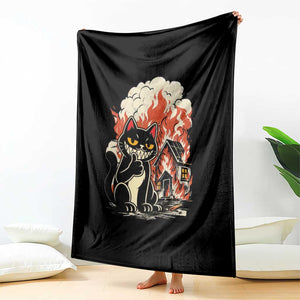 Funny Trouble Maker Cat Throw Blanket Cute Mischief Graphic Gift For Cat Lover TS12 Print Your Wear