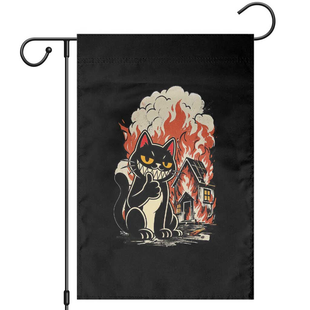 Funny Trouble Maker Cat Garden Flag Cute Mischief Graphic Gift For Cat Lover TS12 Black Print Your Wear