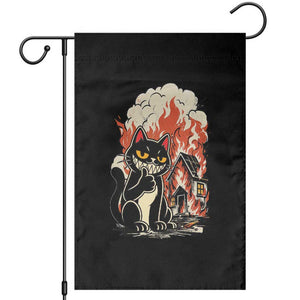 Funny Trouble Maker Cat Garden Flag Cute Mischief Graphic Gift For Cat Lover TS12 Black Print Your Wear