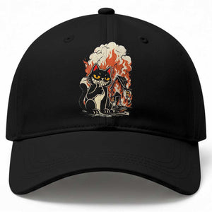 Funny Trouble Maker Cat Baseball Cap Cute Mischief Graphic Gift For Cat Lover TS12 Print Your Wear