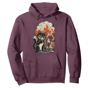 Funny Trouble Maker Cat Hoodie Cute Mischief Graphic Gift For Cat Lover TS12 Maroon Print Your Wear
