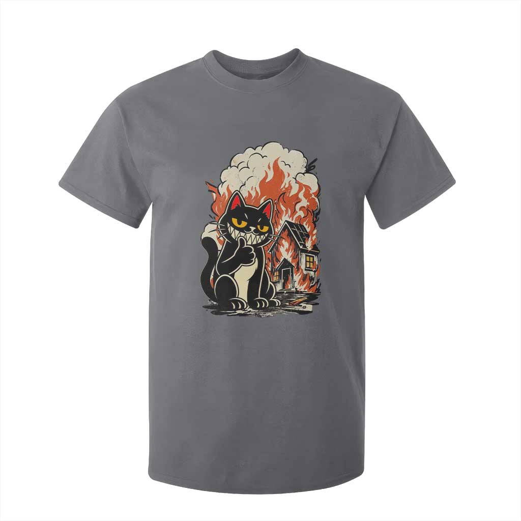 Funny Trouble Maker Cat T Shirt For Kid Cute Mischief Graphic Gift For Cat Lover TS12 Charcoal Print Your Wear