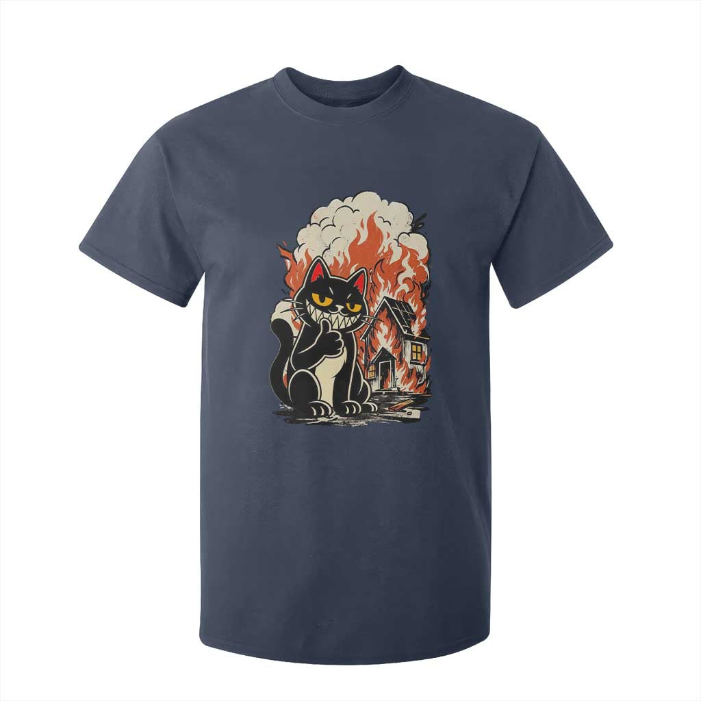 Funny Trouble Maker Cat T Shirt For Kid Cute Mischief Graphic Gift For Cat Lover TS12 Navy Print Your Wear
