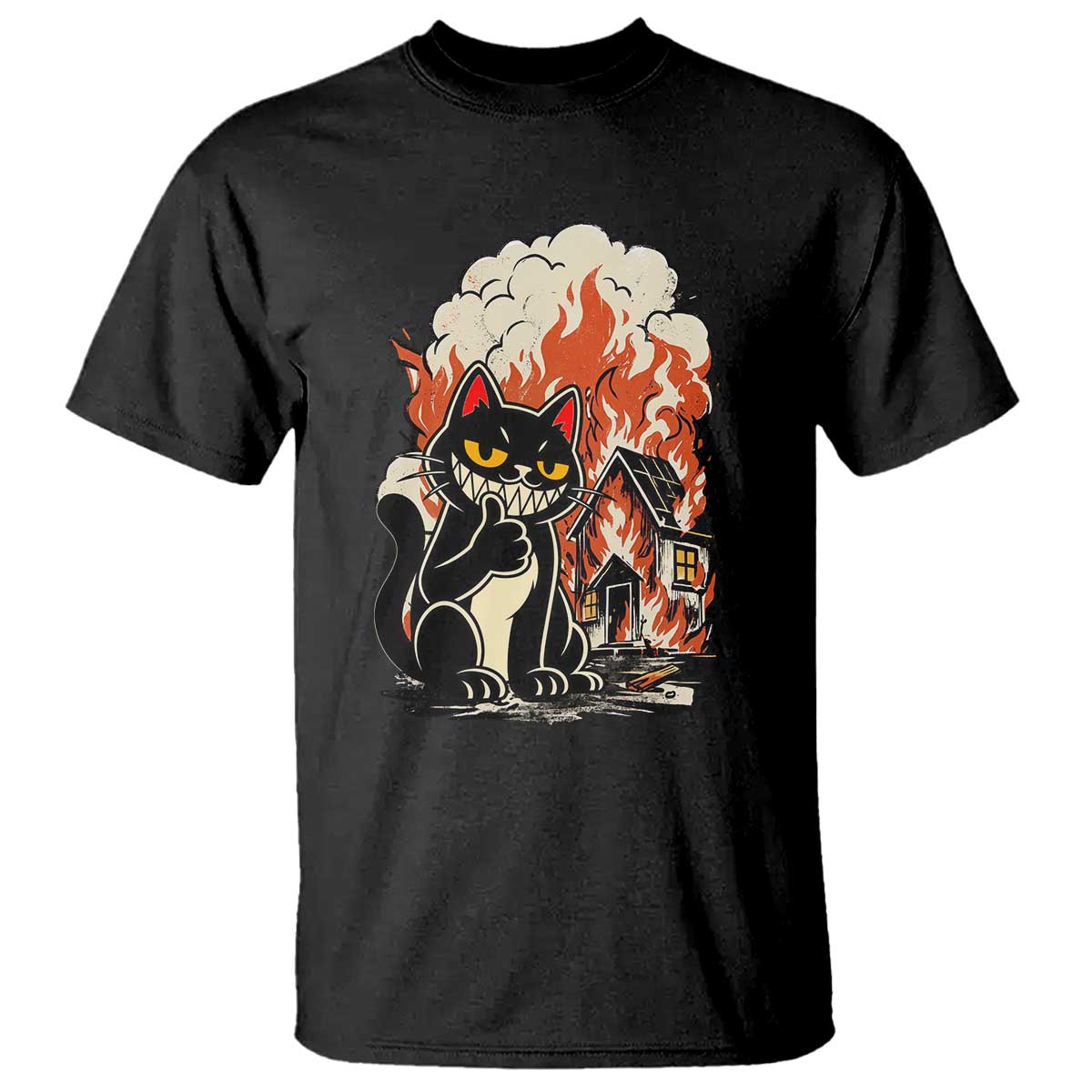 Funny Trouble Maker Cat T Shirt Cute Mischief Graphic Gift For Cat Lover TS12 Black Print Your Wear