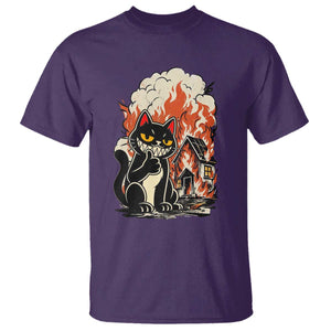 Funny Trouble Maker Cat T Shirt Cute Mischief Graphic Gift For Cat Lover TS12 Purple Print Your Wear
