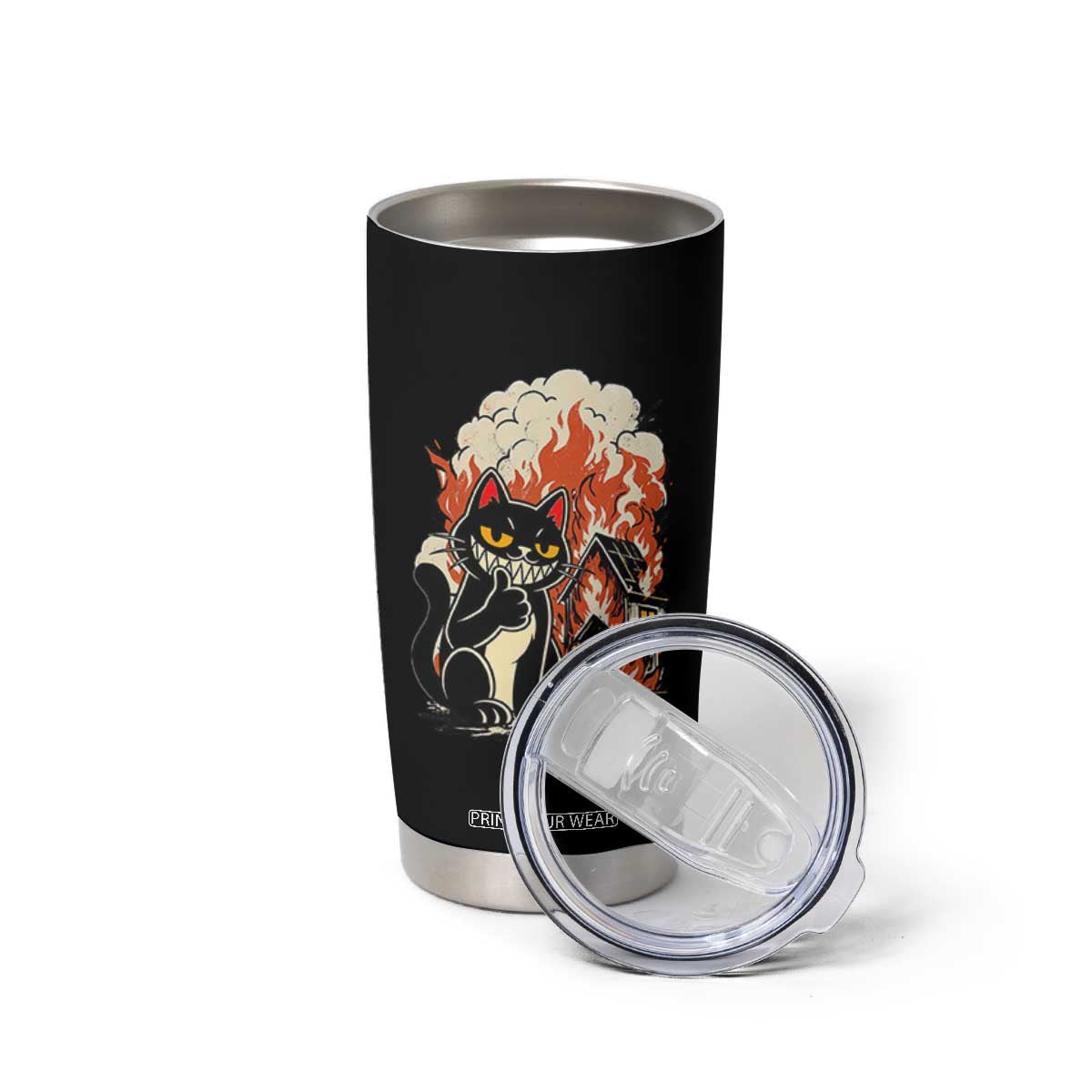 Funny Trouble Maker Cat Tumbler Cup Cute Mischief Graphic Gift For Cat Lover TS12 Print Your Wear