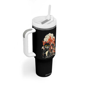 Funny Trouble Maker Cat Tumbler With Handle Cute Mischief Graphic Gift For Cat Lover TS12 Print Your Wear