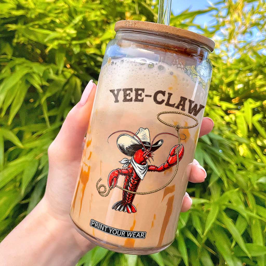 Yee Claw Glass Can Funny Crawfish Cajun Seafood Festival TS12 White Print Your Wear