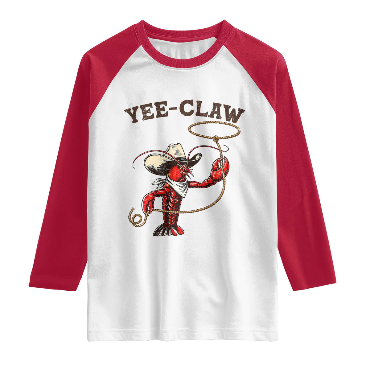 Yee Claw Raglan Shirt Funny Crawfish Cajun Seafood Festival TS12 White Red Print Your Wear