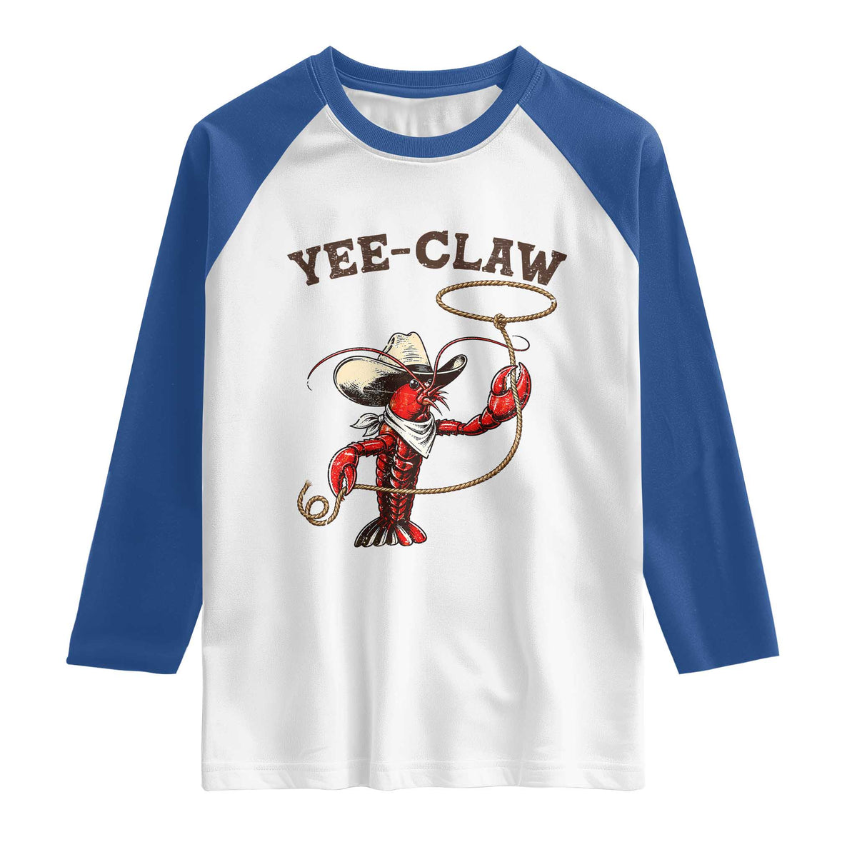 Yee Claw Raglan Shirt Funny Crawfish Cajun Seafood Festival TS12 White Royal Print Your Wear