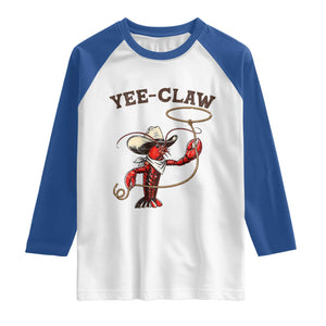 Yee Claw Raglan Shirt Funny Crawfish Cajun Seafood Festival TS12 White Royal Print Your Wear