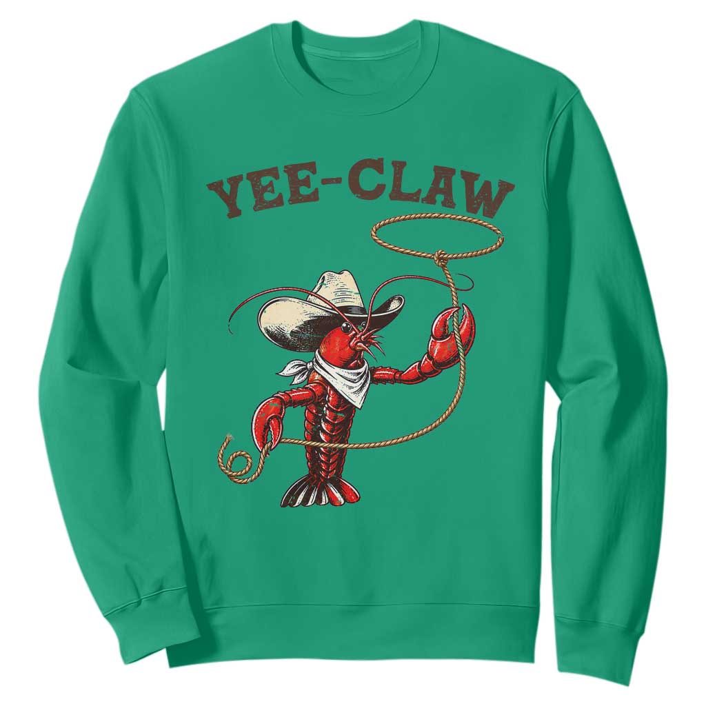 Yee Claw Sweatshirt Funny Crawfish Cajun Seafood Festival TS12 Irish Green Print Your Wear
