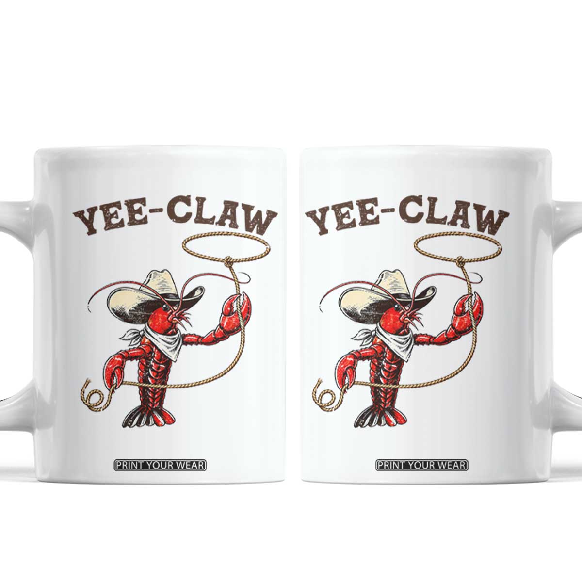 Yee Claw Coffee Mug Funny Crawfish Cajun Seafood Festival TS12 White Print Your Wear