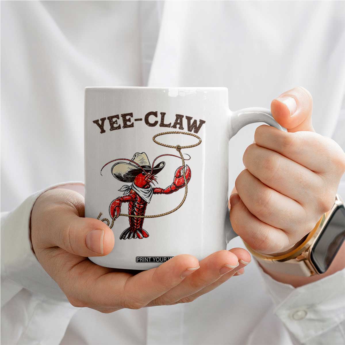 Yee Claw Coffee Mug Funny Crawfish Cajun Seafood Festival TS12 Print Your Wear