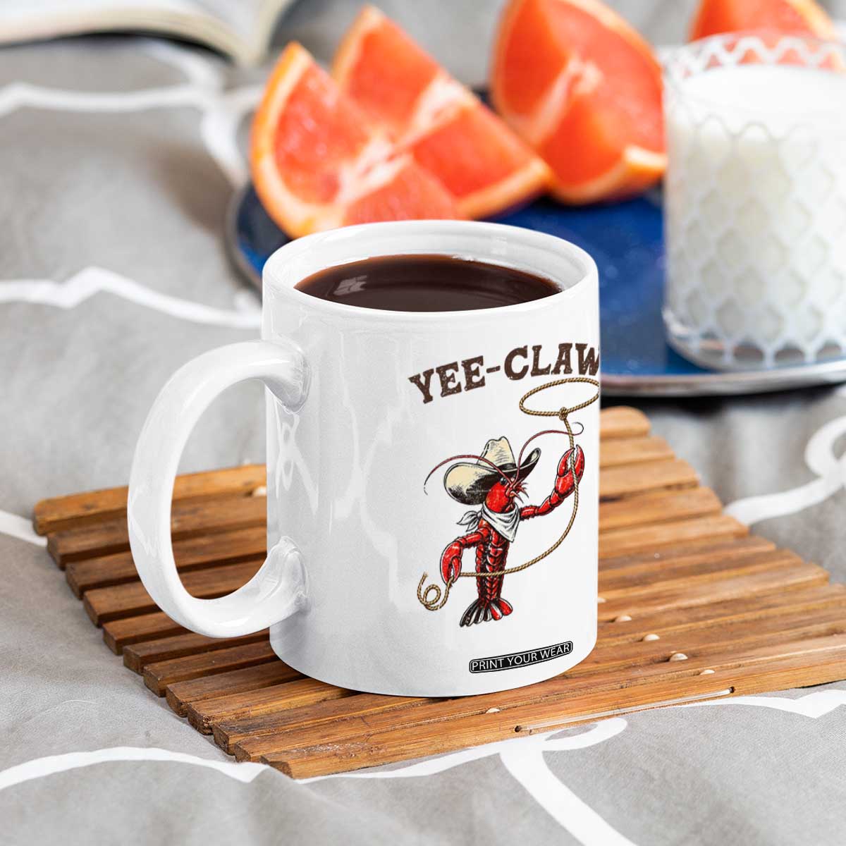Yee Claw Coffee Mug Funny Crawfish Cajun Seafood Festival TS12 Print Your Wear