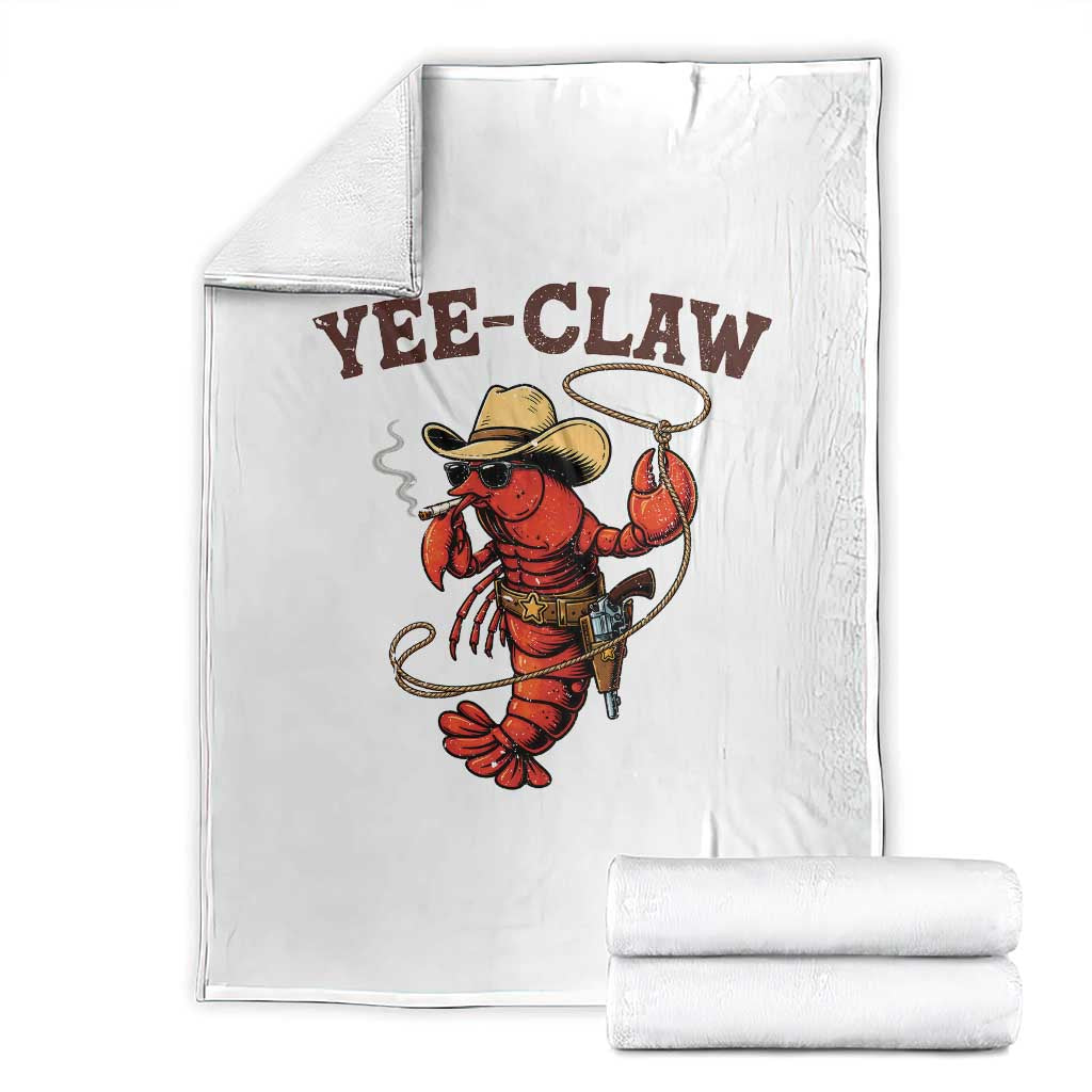 Yee Claw Southern Crawfish Throw Blanket Funny Seafood Party Graphic TS12 White Print Your Wear