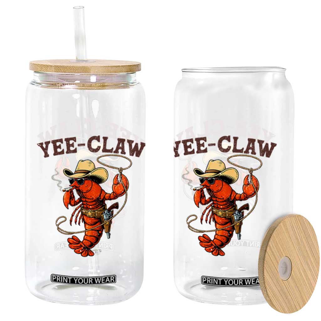 Yee Claw Southern Crawfish Glass Can Funny Seafood Party Graphic TS12 Print Your Wear