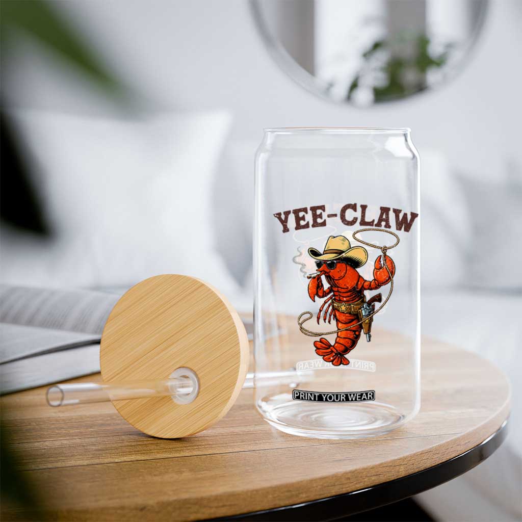 Yee Claw Southern Crawfish Glass Can Funny Seafood Party Graphic TS12 Print Your Wear