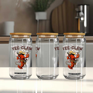 Yee Claw Southern Crawfish Glass Can Funny Seafood Party Graphic TS12 Print Your Wear