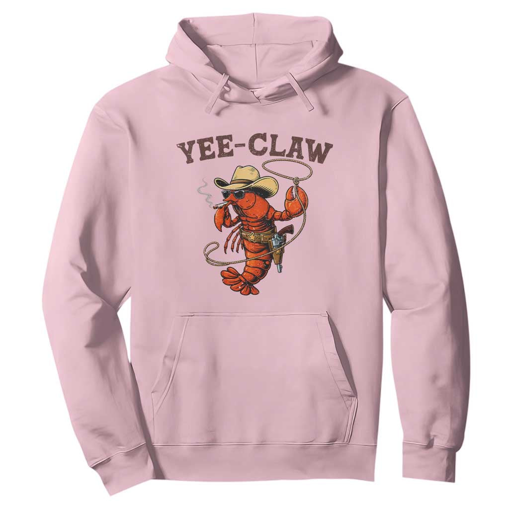 Yee Claw Southern Crawfish Hoodie Funny Seafood Party Graphic TS12 Light Pink Print Your Wear