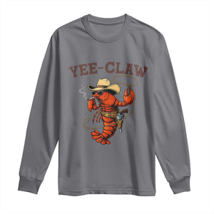 Yee Claw Southern Crawfish Long Sleeve Shirt Funny Seafood Party Graphic TS12 Charcoal Print Your Wear