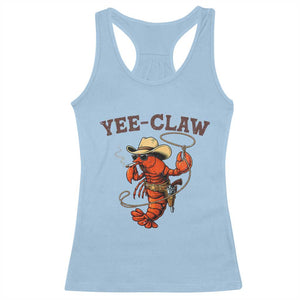 Yee Claw Southern Crawfish Racerback Tank Top Funny Seafood Party Graphic TS12 Light Blue Print Your Wear