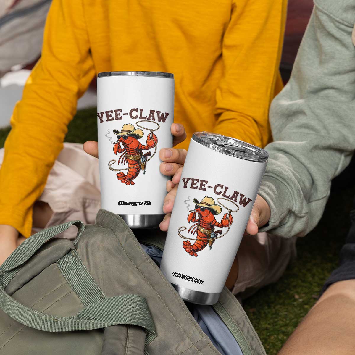 Yee Claw Southern Crawfish Tumbler Cup Funny Seafood Party Graphic TS12 Print Your Wear