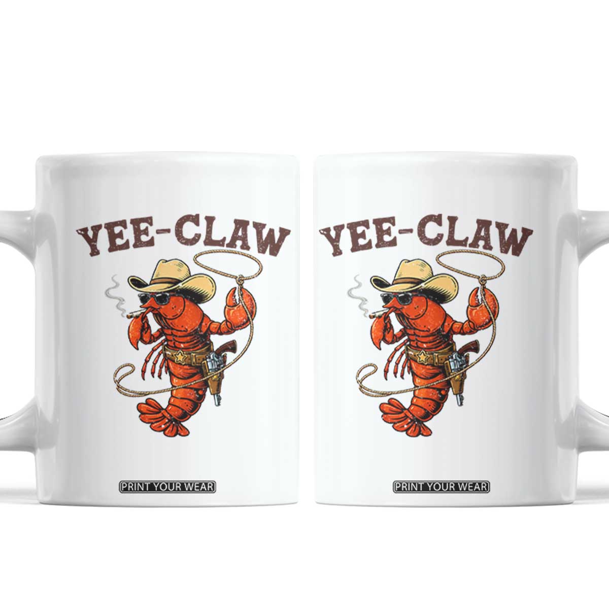 Yee Claw Southern Crawfish Coffee Mug Funny Seafood Party Graphic TS12 White Print Your Wear
