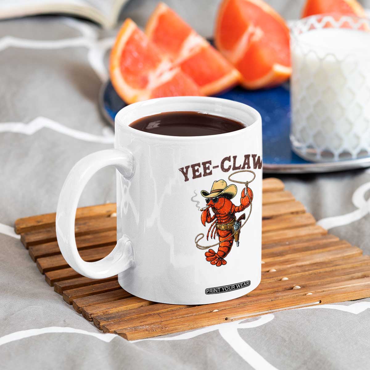 Yee Claw Southern Crawfish Coffee Mug Funny Seafood Party Graphic TS12 Print Your Wear