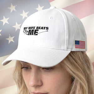 Funny Sarcastic Husband Baseball Cap My Wife Beats Me TS12 Print Your Wear