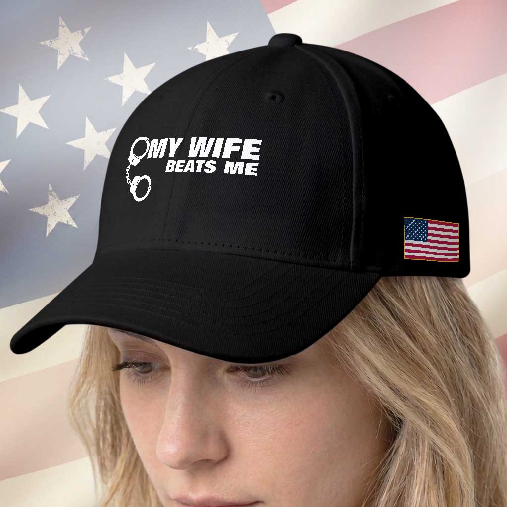 Funny Marriage Joke My Wife Beats Me Baseball Cap Husband Gag Gift TS12 Print Your Wear