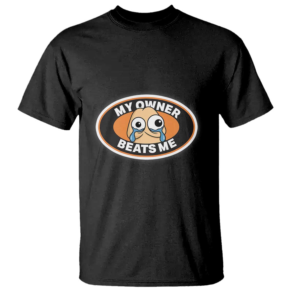 Humorous Dark Humor T Shirt My Owner Beats Me TS12 Black Print Your Wear