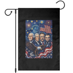 USA Presidents Mount Rushmore Garden Flag Starry Night Inspired Art TS12 Black Print Your Wear