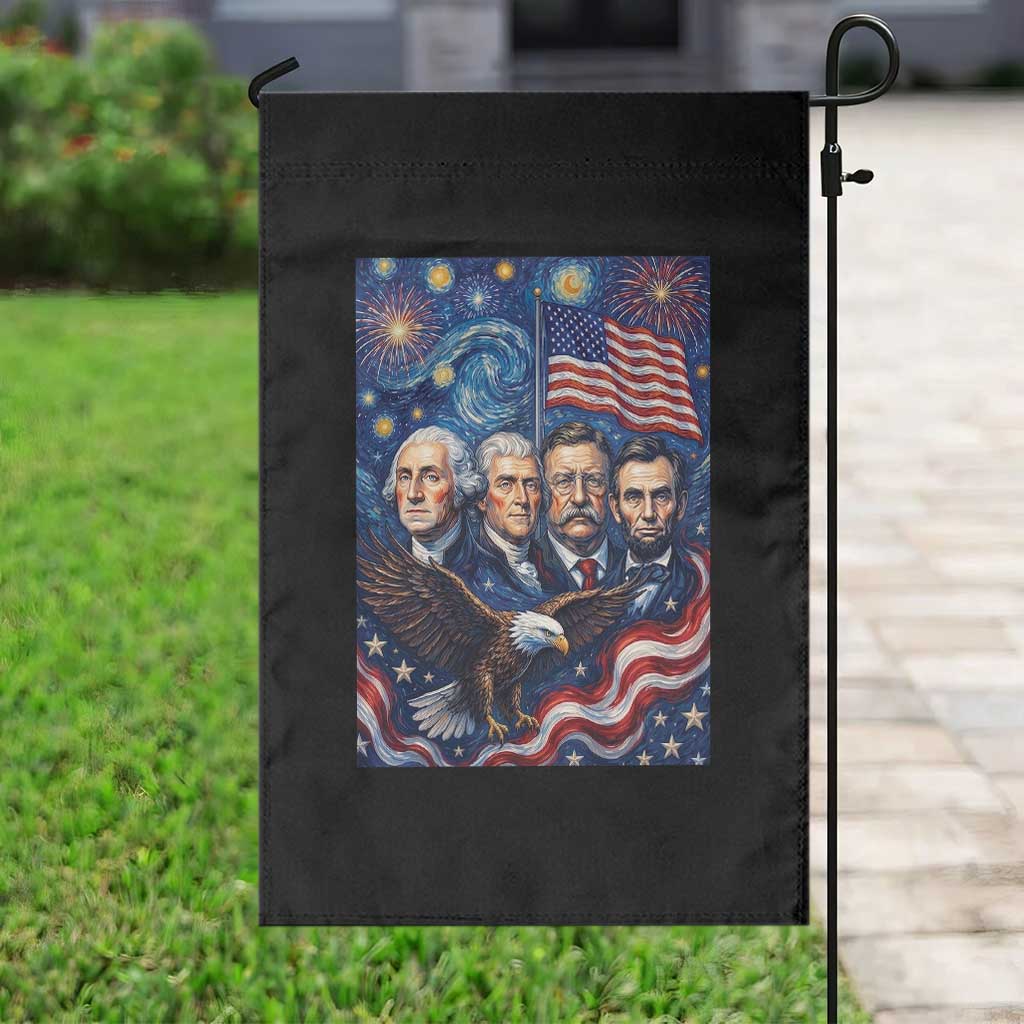 USA Presidents Mount Rushmore Garden Flag Starry Night Inspired Art TS12 Print Your Wear