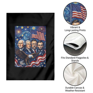 USA Presidents Mount Rushmore Garden Flag Starry Night Inspired Art TS12 Print Your Wear