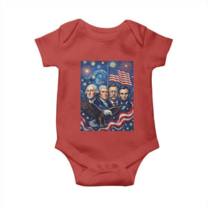 USA Presidents Mount Rushmore Baby Onesie Starry Night Inspired Art TS12 Red Print Your Wear