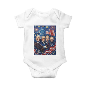 USA Presidents Mount Rushmore Baby Onesie Starry Night Inspired Art TS12 White Print Your Wear