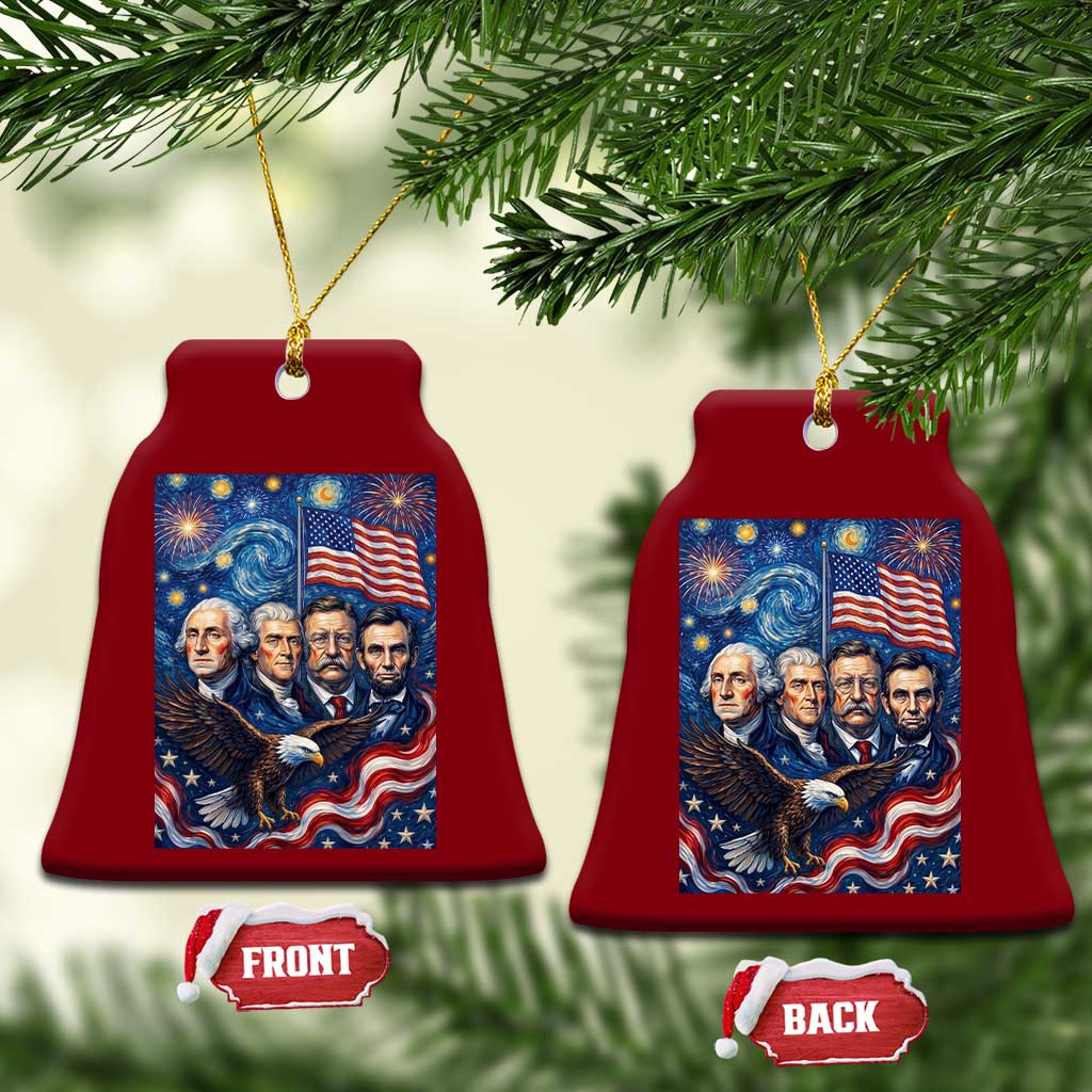 USA Presidents Mount Rushmore Ceramic Ornament Starry Night Inspired Art TS12 Print Your Wear