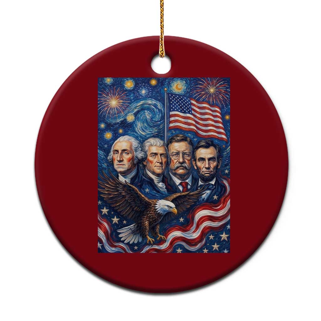 USA Presidents Mount Rushmore Ceramic Ornament Starry Night Inspired Art TS12 1pc Red Print Your Wear