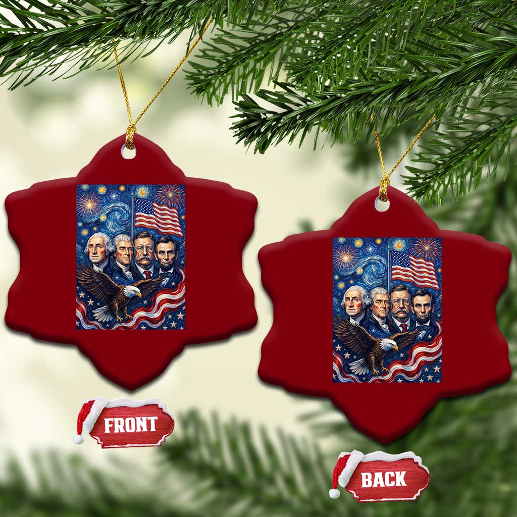 USA Presidents Mount Rushmore Ceramic Ornament Starry Night Inspired Art TS12 Print Your Wear
