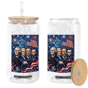 USA Presidents Mount Rushmore Glass Can Starry Night Inspired Art TS12 Print Your Wear
