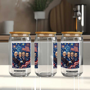 USA Presidents Mount Rushmore Glass Can Starry Night Inspired Art TS12 Print Your Wear
