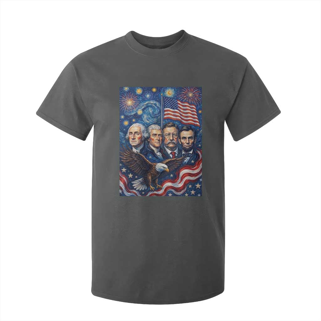 USA Presidents Mount Rushmore T Shirt For Kid Starry Night Inspired Art TS12 Dark Heather Print Your Wear