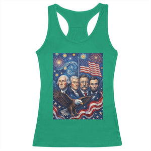 USA Presidents Mount Rushmore Racerback Tank Top Starry Night Inspired Art TS12 Irish Green Print Your Wear