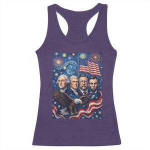 USA Presidents Mount Rushmore Racerback Tank Top Starry Night Inspired Art TS12 Purple Print Your Wear