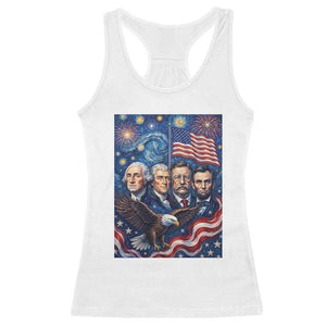 USA Presidents Mount Rushmore Racerback Tank Top Starry Night Inspired Art TS12 White Print Your Wear