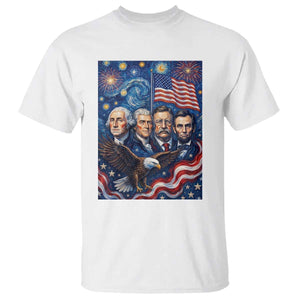 USA Presidents Mount Rushmore T Shirt Starry Night Inspired Art TS12 White Print Your Wear