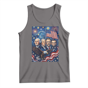 USA Presidents Mount Rushmore Tank Top Starry Night Inspired Art TS12 Deep Heather Print Your Wear