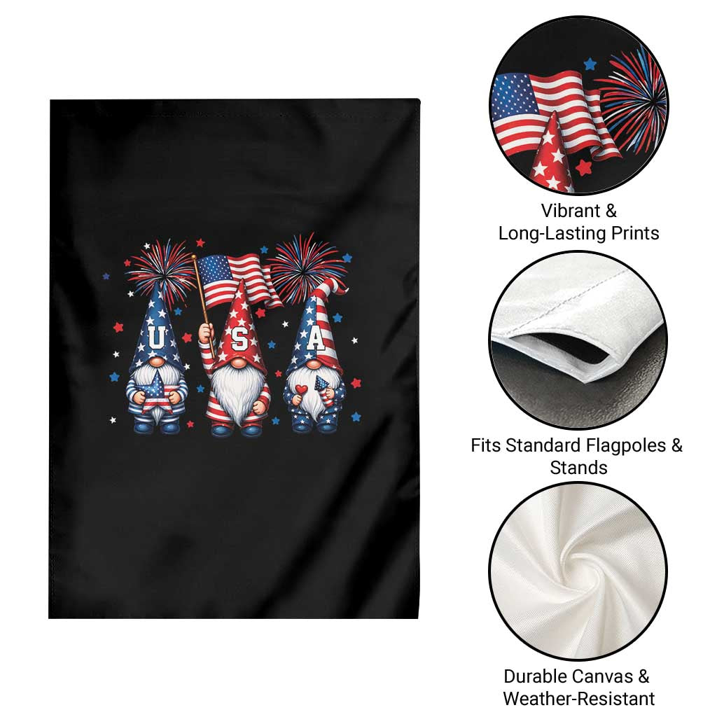 Red White Blue Gnomes Fireworks Garden Flag Patriotic 4th Of July TS12 Print Your Wear